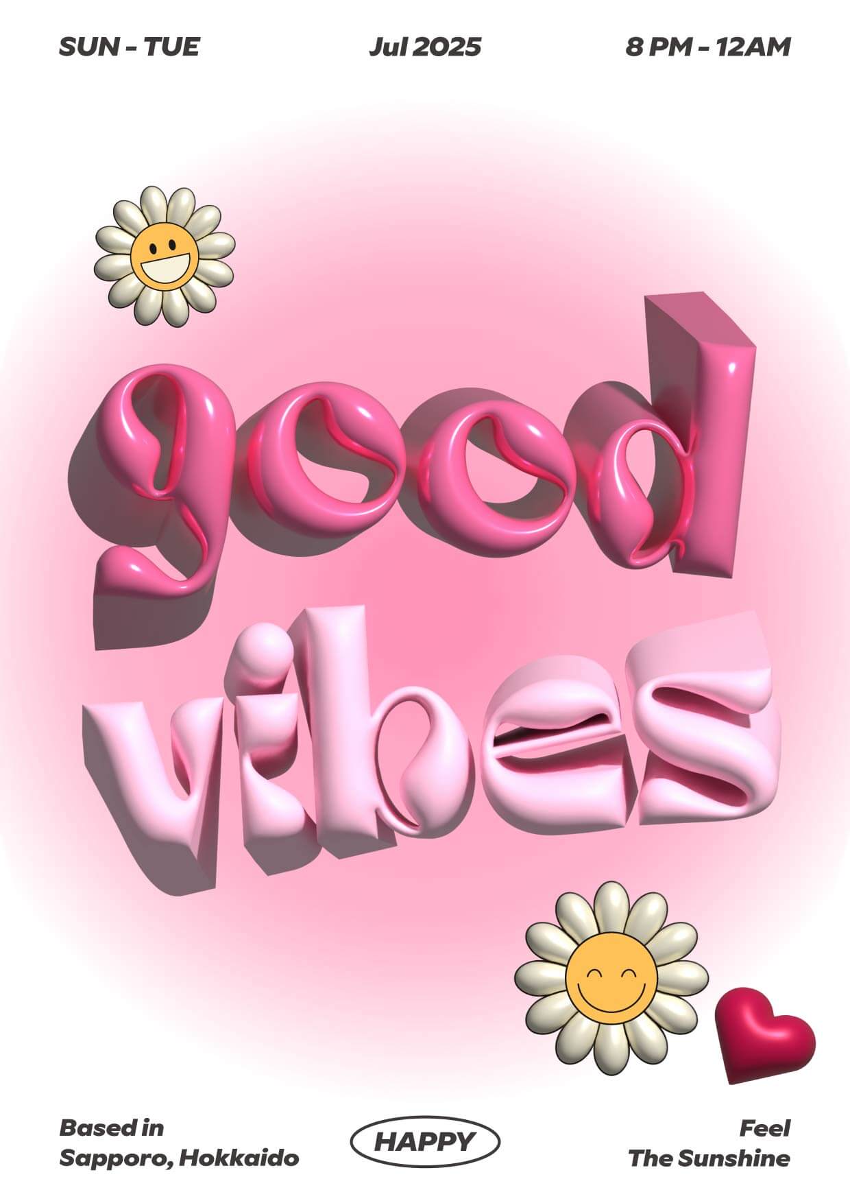 自主制作したgood vibesのポスター