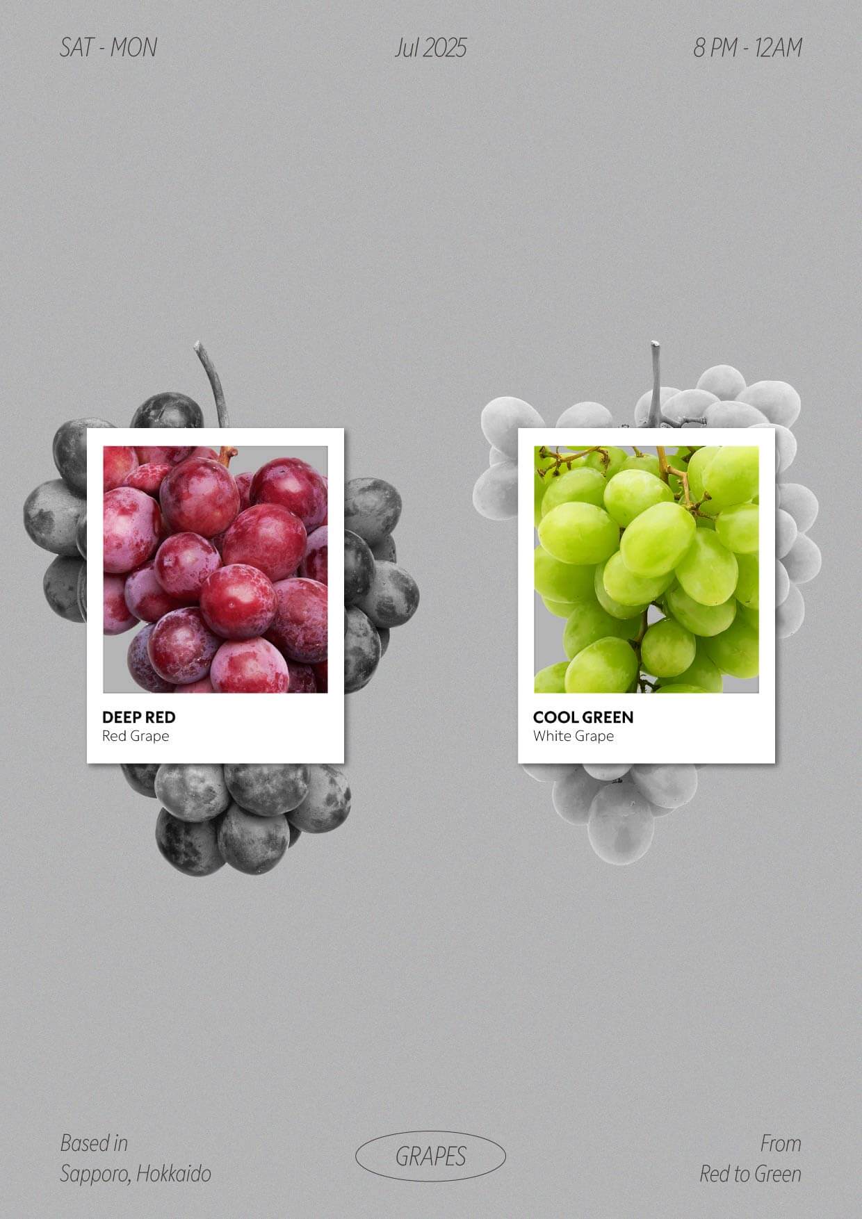 自主制作したgrapesのポスター