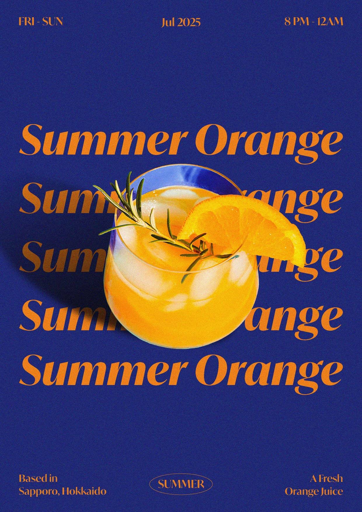 自主制作したsummer orangeのポスター