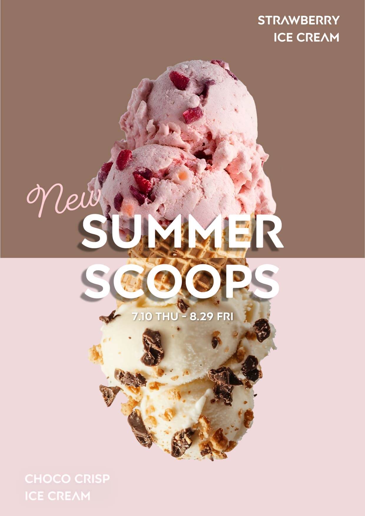 自主制作したsummer scoopsのポスター